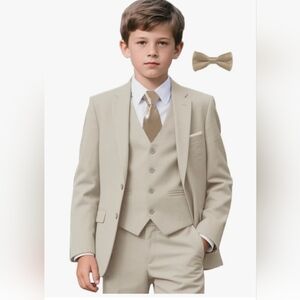 Boys 5-piece Champagne Suit Set-Pants NOT included- Size 14